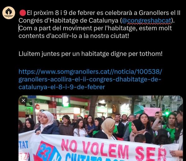 El 2on congrÃ©s d'habitatge es celebrarÃ  a Granollers